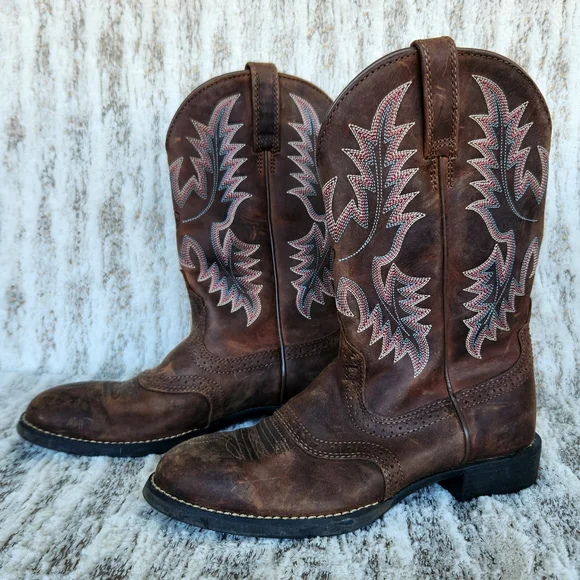 Ariat "Heritage Stockman" Brown Leather Cowboy Western Boots | Women's Size 6.5B - Picture 2 of 11